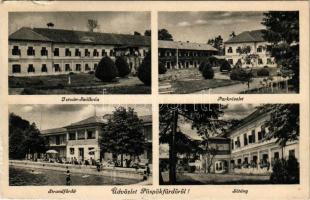 1943 Püspökfürdő, Szentlászlófürdő, Baile 1 Mai, Episcopiei (Nagyvárad, Oradea); István szálloda, parkrészlet, strandfürdő, sétány / hotel, park, spa, promenade (felületi sérülések / surface damages)