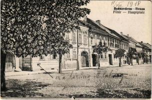 1918 Szászváros, Broos, Orastie; Fő tér / Hauptplatz / main square (EK)