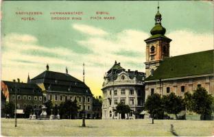 1912 Nagyszeben, Hermannstadt, Sibiu; Fő tér /Piata Mare / square (EK)