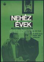 Vajda Lajos (1922-2008): Nehéz évek, késői felismerés, 1963, olasz film, villamosplakát, ofszet, papír, jelzett a plakáton, 23,5x16,5 cm
