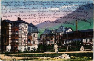 1929 Újtátrafüred, Neu-Schmecks, Novy Smokovec (Magas-Tátra, Vysoké Tatry); villamos megállóhely / tram stop, station (EK)