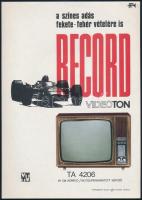 1971 Videoton TA 4206 televízió, reklámplakát, villamosplakát, ofszet, papír, jelzés nélkül, Offset Nyomda, 24x17 cm.