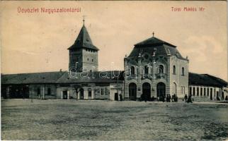 1908 Nagyszalonta, Salonta; Toldi Miklós tér, Nagyszalontai Hitelszövetkezet, Wessely és Fazekas, Ró...