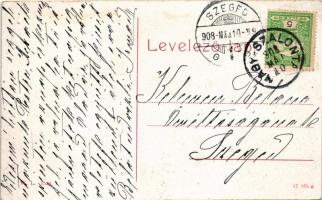 1908 Nagyszalonta, Salonta; Toldi Miklós tér, Nagyszalontai Hitelszövetkezet, Wessely és Fazekas, Ró...