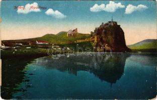 Dévény, Theben a. d. Donau, Devín (Pozsony, Bratislava); Árpádhegy, Árpád szobor, Millenniumi emlékmű, vár / Hungarian Millennium monument, castle ruins (kopott sarkak / worn corners)