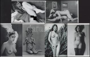 Eltérő időben készült, szolidan erotikus felvételek tétele, 6 db modern nagyítás, jelzés nélkül, 15x10 cm és 10x15 cm