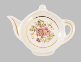 Zsolnay pillangó mintás teafilter tartó, jelzett, hibátlan, 8,5x11 cm