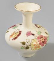 Zsolnay pillangó mintás váza, jelzett, hibátlan, m: 8,5 cm