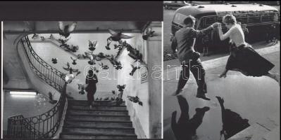 cca 1950 Henri Cartier-Bresson (1908-2004) francia fotóriporter, fotóművész felvételei (Galambok között; Eső után), 2 db modern nagyítás, jelzés nélkül, 21x15 cm és 15x21 cm