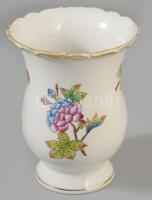 Herendi Viktória mintás váza, jelzett, minimális aranykopással, m: 12 cm