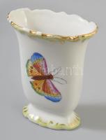 Herendi Viktória mintás kisváza, jelzett, kis kopással, m: 9 cm