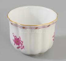 Herendi Apponyi lila mintás edény, jelzett, hibátlan, 6x4,5 cm