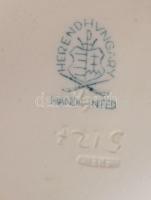 Herendi madárpár virágos ágon szobor, jelzett, kis pattogzással, m: 7,5 cm