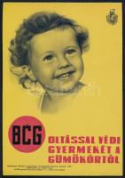 1962 BCG Oltással védi gyermekét a gümőkortól, villamosplakát, papír, jelzés nélkül, Egyetemi Nyomda, 23,5×16,5 cm