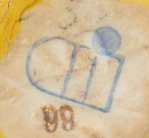 cca 1920 Cseh alt wien historizáló kisváza pár, jelzett, ragasztott, m: 7,5 cm