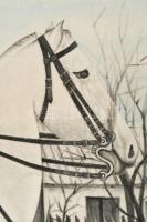 Prokop Márton (-): Lovaskatona, I. világháború, Jorgowicza, Oroszország, 1916. Akvarell, szén, papír...