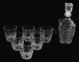 Bormioli Rocco 6 személyes whiskey szervírozó készlet, dobozában.