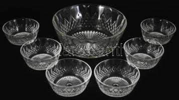 Retro 6 személyes kompótos készlet, dobozában.