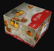 Retro 6 személyes kompótos készlet, dobozában