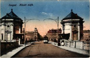 1925 Szeged, közúti hídfő, villamos (EK)