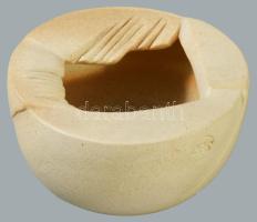 Jelzett kerámia váza, 12x6 cm