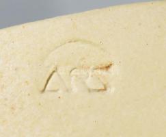 Jelzett kerámia váza, 12x6 cm