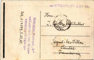 Mohács, vármegyei László közkórház. TCV card (fl)