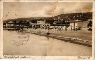 1933 Balatonalmádi, Fövenyfürdő, strand (lyukak / pinholes)