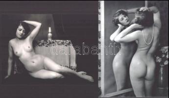 cca 1929 Demeter Károly (1892-1983) budapesti fényképész és fotóművész aktfotó gyűjteményéből 2 db modern nagyítás, jelzés nélkül, 21x15 cm és 15x21 cm
