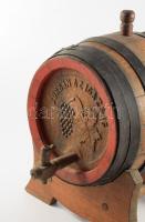 Régi fa kis boroshordó, tartón, 30x32 cm