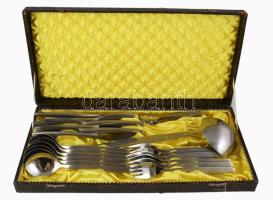6 személyes 25 részes evőeszköz készlet, dobozában.