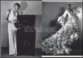 cca 1930 Josephine Baker (1906-1975) francia énekesnő, táncosnő, előadóművész, 2 db modern nagyítás, jelzés nélkül, 21x15 cm