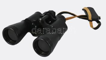 Retro orosz fém távcső, tokban,h: 19 cm