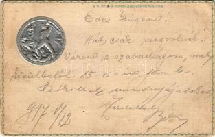 1917 A Magyar királyi Nagyváradi 4. Honvéd gyalogezred a világháborúban. Dombornyomott / WWI K.u.K. ...