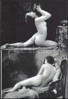 cca 1929 Demeter Károly (1892-1983) budapesti fényképész és fotóművész aktfotó gyűjteményéből 2 db modern nagyítás, jelzés nélkül, 15x21 cm
