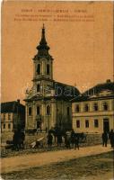 1909 Zimony, Semlin, Zemun; Katolikus templom és iskola, piac. W.L. 909. / Catholic church and schoo...