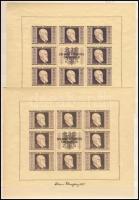 Ausztria 1946 Renner vágott kisívsor japán papíron. Luxus minőség!! (Mi EUR 2.400.-)