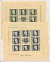 Ausztria 1946 Renner vágott kisívsor japán papíron. Luxus minőség!! (Mi EUR 2.400.-)