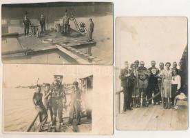 Budapest XIII. - 3 db RÉGI fotós képeslap: Budapest Székesfőváros Elektromos Művei Rt. nehézbúvárok,...