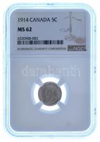 Kanada 1914. 5c Ag "V. György" eredeti "NGC" tokban (6320908-003) T:AU,XF (MS 62...