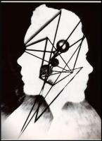 cca 1937 Kepes György (1906-2001) magyar - amerikai festő- és fotóművész alkotása modern nagyításon (Kettős profil, fotogram), jelzés nélkül, 21x15 cm