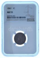 Amerikai Egyesült Állanok 1862. 1c Cu-Ni "Indiánfej", eredeti "NGC" tokban (6319756-001) T:XF (AU 55) patina USA 1862. 1 Cent Cu-Ni "Indian Head", in original "NGC" case (6319756-001) C:XF (AU 55) patina Krause KM#90