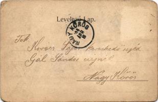 1904 Gálszécs, Secovce; Fő tér, templom, üzletek. Cséri fényképész kiadása / main square, church, sh...