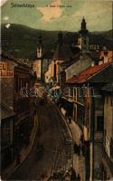 1908 Selmecbánya, Schemnitz, Banská Stiavnica; Deák Ferenc utca, szálloda, piac, üzletek. Joerges ki...
