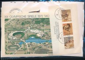 Deutsches Reich + NSZK 1.000 db bélyeg, köztük blokkok is, ömlesztve tasakban