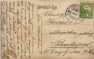 1910 Pöstyén, Pistyan, Piestany; Fürdősziget, pénztár / Badeinsel / spa, bathhouse (fl)