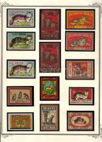 1900-1960 Macska motívum gyufacímke-gyűjtemény, 80 klf / Katzen auf Zündholzetiketten, 80 versch.