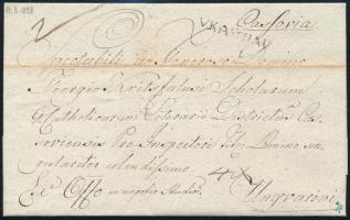 1828 Ex offo teljes tartalommal, 4kr portóval / with full content "V.KASCHAU" - Ungvár (ex...