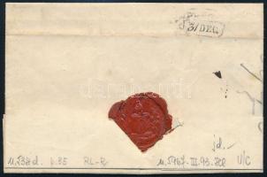 1845 Levél teljes tartalommal Skalitzból, 12kr portóval / cover with full content "HOLITSCH&quo...