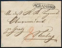 1831 Levél teljes tartalommal, 8kr portófeljegyzéssel "AGRAM" - Neuberg (ex Provera)